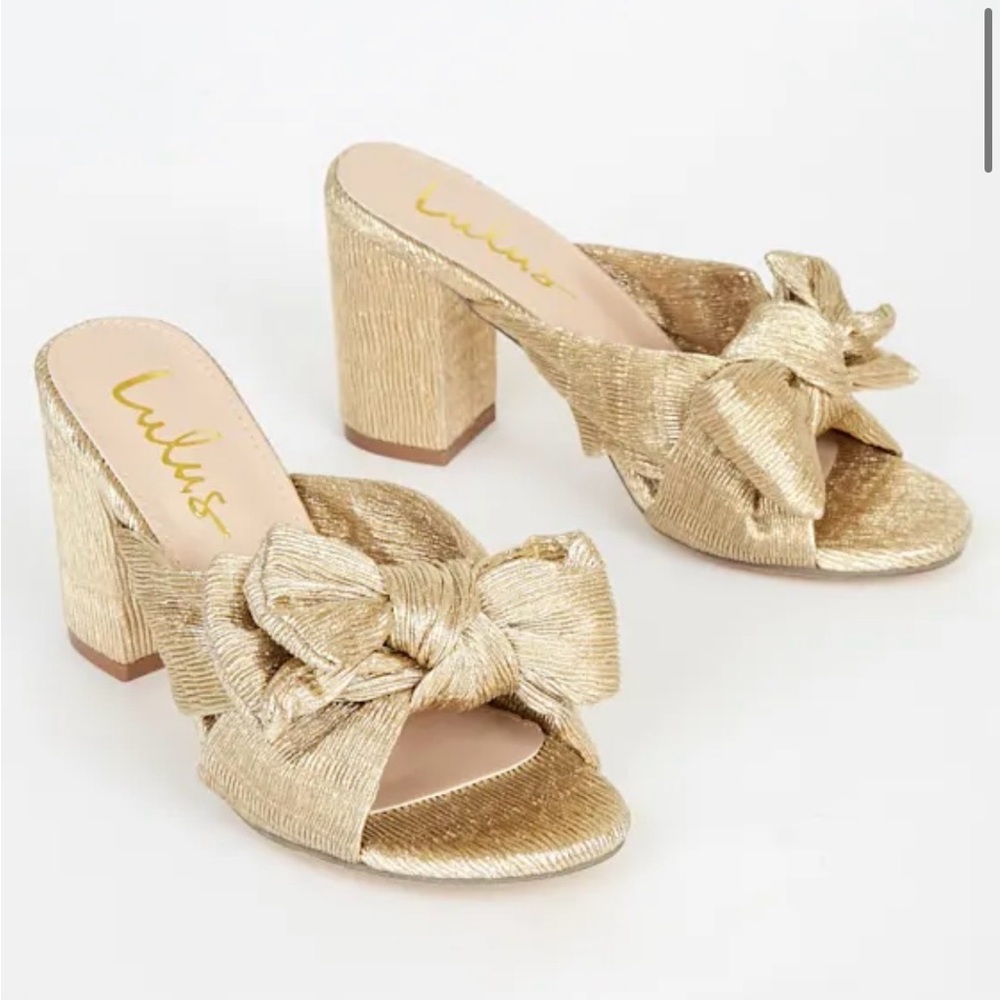 Rose Gold Dorothea Gold Knotted High Heel Sandals